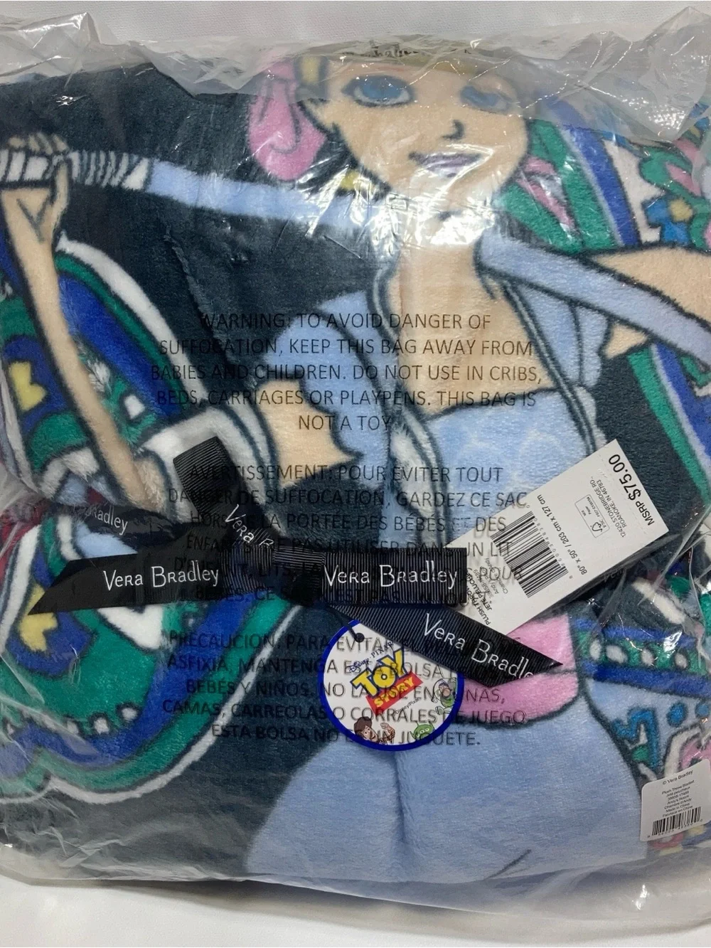 Vera Bradley Toy Story Plush Throw Blanket  Andys Room Jessie Bo Peep Trixie NWT